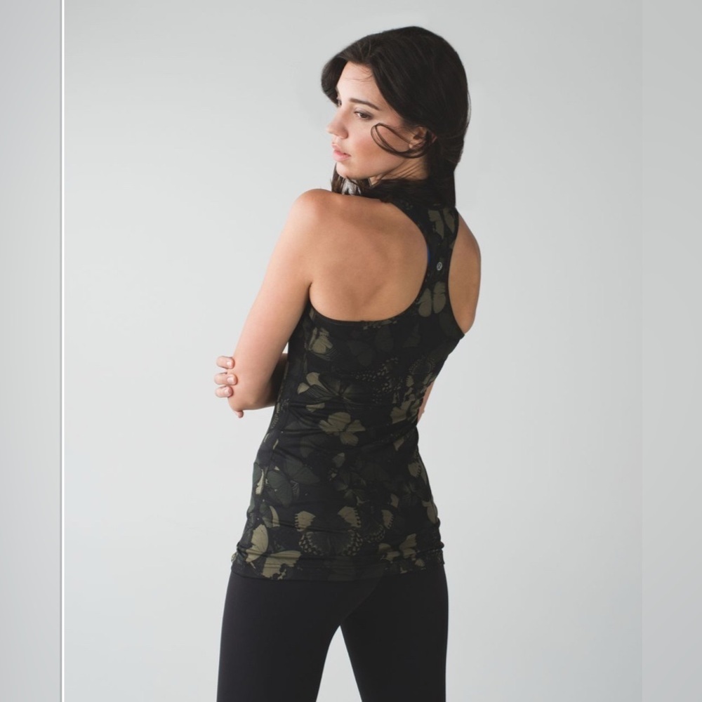 Lululemon Cool Racerback - Biggie So Fly Butterfly Fatigue Green Black